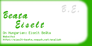 beata eiselt business card